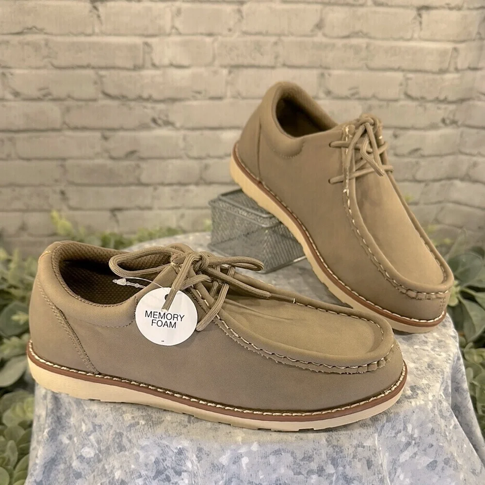 SONOMA “Zeke” Mushroom Stitch Moc Lace-up Casuals Boys 2M⭐️NWT & NIB
